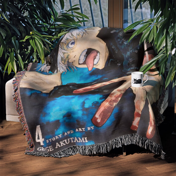 JJK Satoru Gojo Anime Woven Tapestry Throw Blanket – Popular Wall Art, Room & Home Decor, Perfect Gift - Image 3
