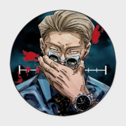 Bring the cool and calculated world of *Jujutsu Kaisen* into your space with this Nanami round rug. Perfect for game rooms or otaku room setups, it adds a sharp and stylish vibe.