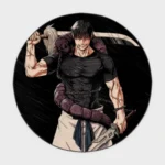 For fans of *Jujutsu Kaisen*, this Toji round rug is a unique addition to your fan setup or room display. It adds a distinctive and powerful vibe to your space.