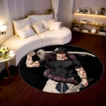Toji Round Rug – Unique Round Mat for Fan Setup or Room Display - Image 2