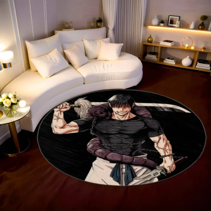 Toji Round Rug – Unique Round Mat for Fan Setup or Room Display - Image 2