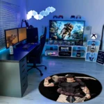 Toji Round Rug – Unique Round Mat for Fan Setup or Room Display - Image 3