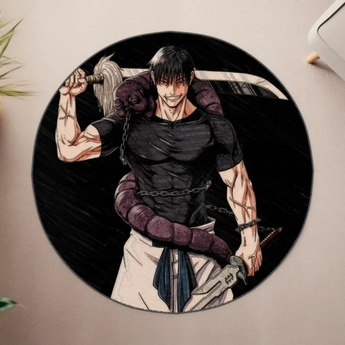 Toji Round Rug – Unique Round Mat for Fan Setup or Room Display - Image 4