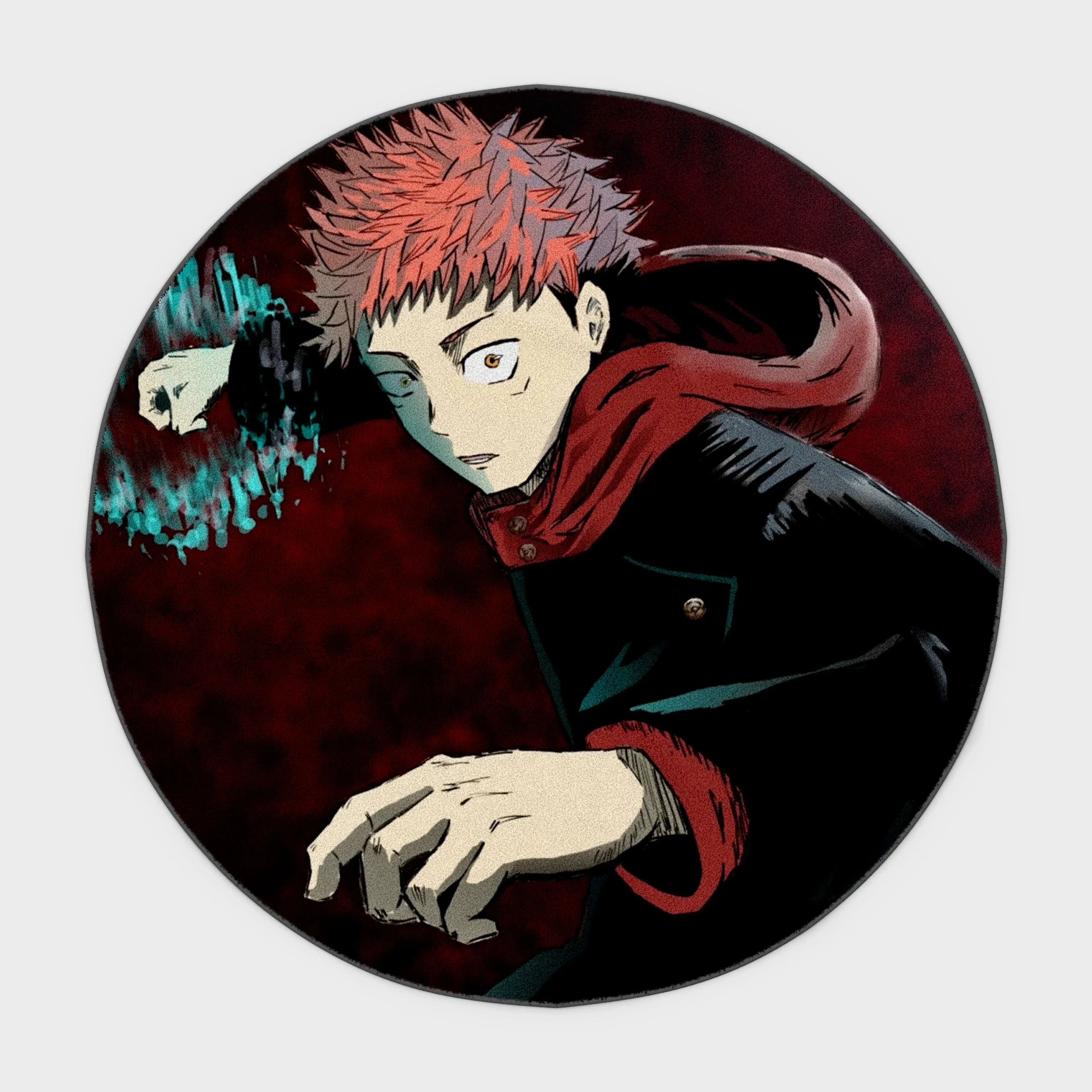 jjk-yuji-itadori-round-rug-1-scaled Step into the world of *Jujutsu Kaisen* with this Yuji round rug. Perfect for game rooms or otaku bedrooms, it adds a cool and energetic vibe to any fan’s space.