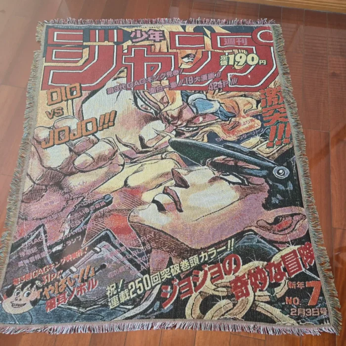 JoJo Manga Cover Adventure Anime Woven Tapestry Throw Blanket – Wall Rug, Room & Home Decor, Perfect Gift - Image 6