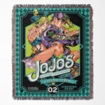JoJo Manga Cover Adventure Woven Tapestry Throw Blanket – Iconic Room Accent, Wall Art & Home Decor