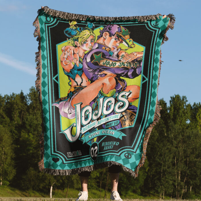 JoJo Manga Cover Adventure Woven Tapestry Throw Blanket – Iconic Room Accent, Wall Art & Home Decor - Image 4