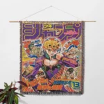 JoJo Manga Cover Adventure Woven Tapestry Throw Blanket – Iconic Wall Art, Room & Home Decor, Collectible Gift - Image 2