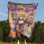 JoJo Manga Cover Adventure Woven Tapestry Throw Blanket – Iconic Wall Art, Room & Home Decor, Collectible Gift - Image 4