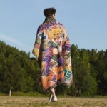 JoJo Manga Cover Adventure Woven Tapestry Throw Blanket – Iconic Wall Art, Room & Home Decor, Collectible Gift - Image 5