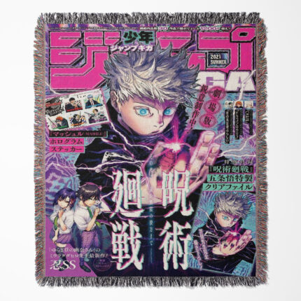 Jujutsu Kaisen woven tapestry throw blanket, stylish wall rug and room decor, ideal for adding a touch of Jujutsu Kaisen to your living space.