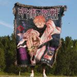 JJK Ryomen Sukuna Anime Woven Tapestry Throw Blanket – Dark Fantasy Wall Art, Room & Home Decor - Image 4