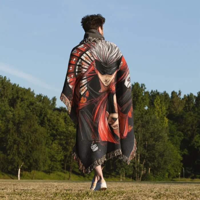 JJK Satoru Gojo Woven Tapestry Throw Blanket – Unique Wall Hanging, Room & Home Decor, Collectible Gift - Image 5