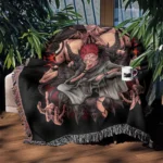 JJK Sukuna Woven Tapestry Throw Blanket – Cool Wall Art, Room & Home Decor, Bold Room Accent - Image 3