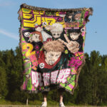 JJK Manga Cover Anime Woven Tapestry Throw Blanket – Vibrant Wall Art, Cozy Throw & Room Decor - Image 4