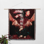 JJK Manga Cover Anime Woven Tapestry Throw Blanket – Iconic Home Accent, Room & Wall Decor, Otaku Gift - Image 2