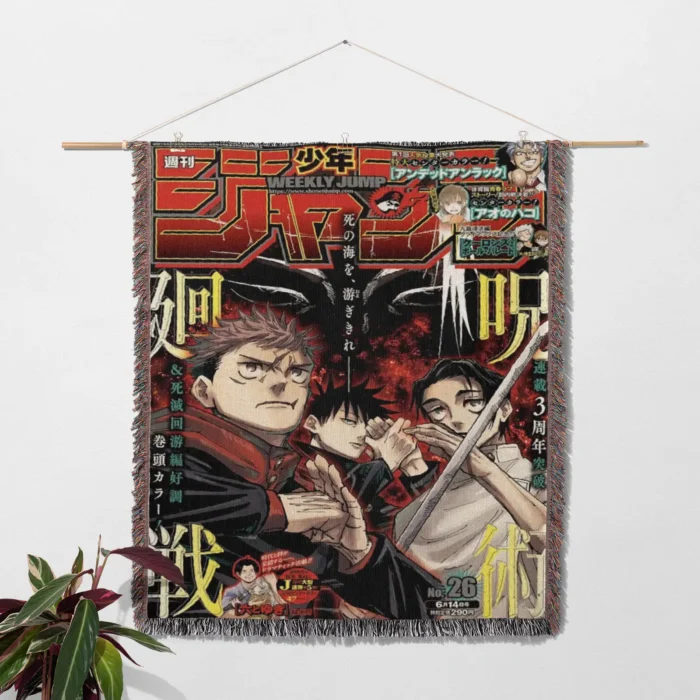 JJK Manga Cover Woven Tapestry Throw Blanket – Stylish Wall Decor, Room & Home Accent, Collectible Gift - Image 2