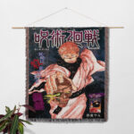 JJK Ryomen Sukuna Anime Woven Tapestry Throw Blanket – Dark Fantasy Wall Art, Room & Home Decor - Image 2