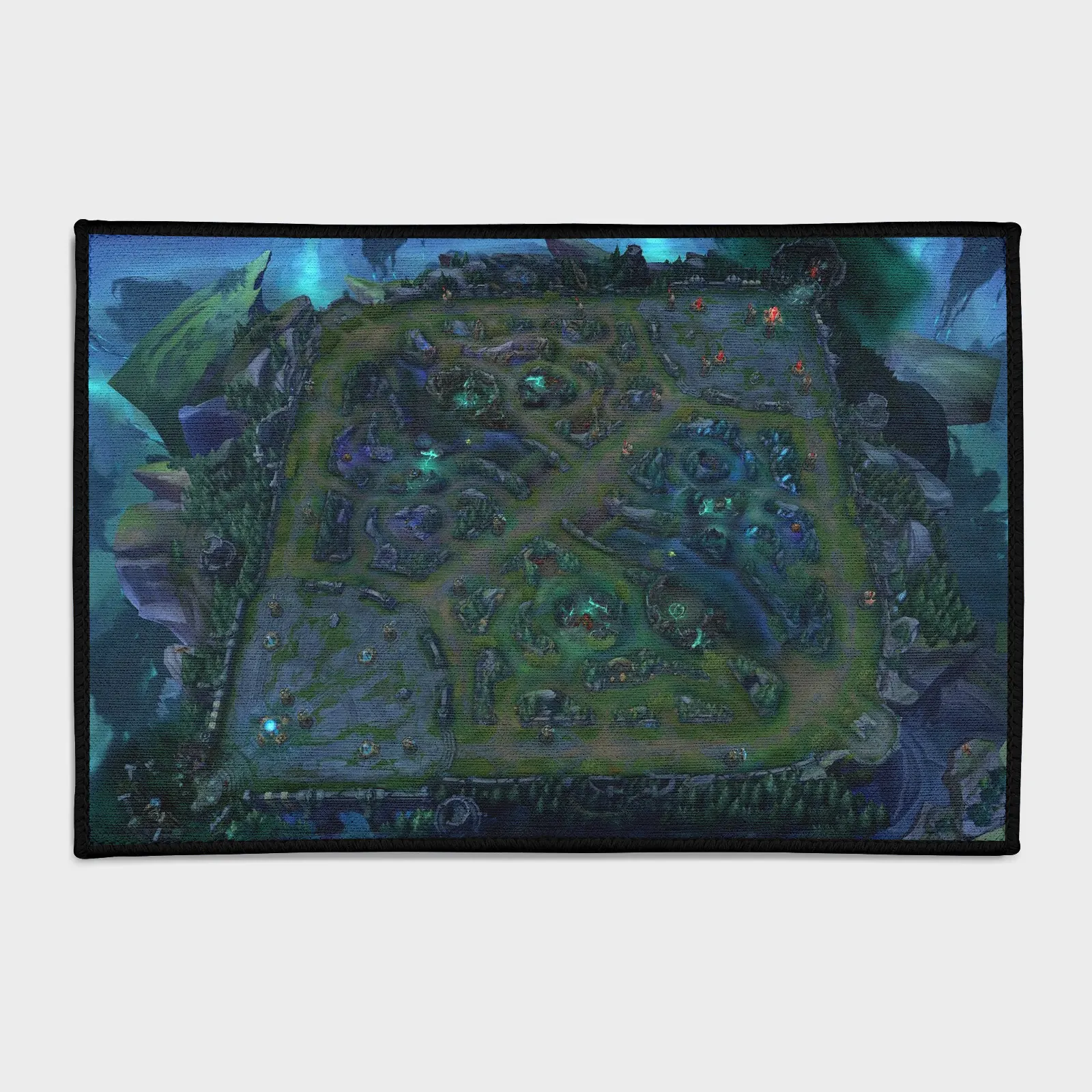 lol-rug-h2-1 Bring the world of *League of Legends* into your gaming setup with this LOL map rug. Perfect for summoner setups or gaming rooms, it adds a cool and strategic vibe to your space.