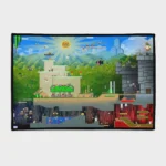 Relive the classic arcade era with this Mario retro rug. Ideal for kids' rooms or classic game room decor, it brings the nostalgic feel of Mario's adventures to your space.