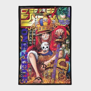 Inspired by One Piece, this “Luffy King Manga” rug is the perfect addition to any gaming room or anime bedroom. With bold colors and dynamic design, it showcases the adventurous spirit of Luffy, making it a must-have for any One Piece fan.