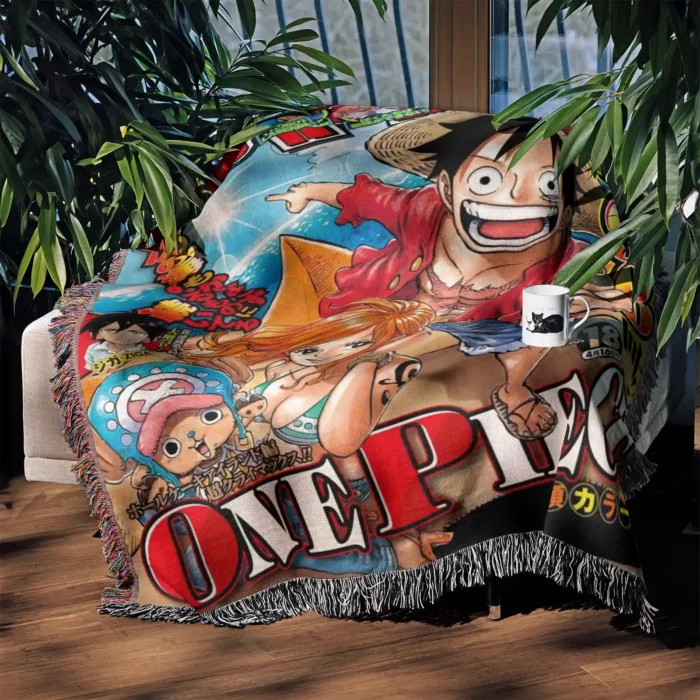 OP Manga Woven Tapestry Throw Blanket – Colorful Wall Rug, Cozy Room Decor, Perfect Gift - Image 3