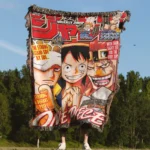 OP Manga Cover Anime Woven Tapestry Throw Blanket – Unique Room Accent, Wall Art & Home Decor - Image 4