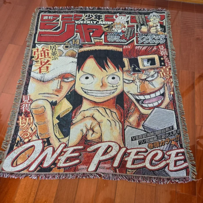 OP Manga Cover Anime Woven Tapestry Throw Blanket – Unique Room Accent, Wall Art & Home Decor - Image 6