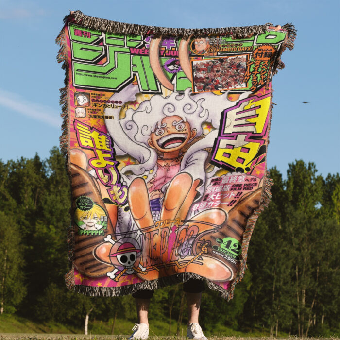 OP Manga Cover Woven Tapestry Throw Blanket – Popular Room Decor, Wall Art & Home Accent - Image 4