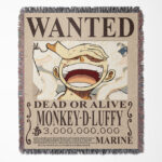 One Piece woven tapestry throw blanket, classic wall art and room decor, an ideal gift for fans of the One Piece anime and manga series.