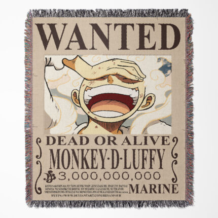 One Piece woven tapestry throw blanket, classic wall art and room decor, an ideal gift for fans of the One Piece anime and manga series.