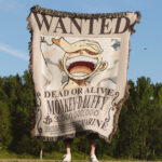 OP Luffy Wanted Poster Woven Tapestry Throw Blanket – Bold Wall Art, Room & Home Decor, Cozy Throw - Image 4