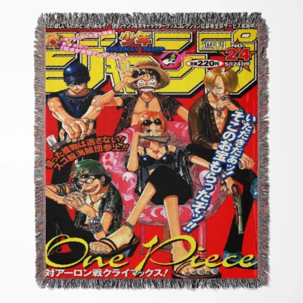 OP woven tapestry throw blanket, popular room accent, wall art, and collectible gift, ideal for One Piece fans looking to decorate their space.