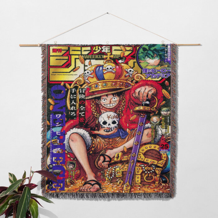 OP Manga Cover Anime Woven Tapestry Throw Blanket – Perfect Gift, Room & Home Decor, Collectible Throw - Image 2