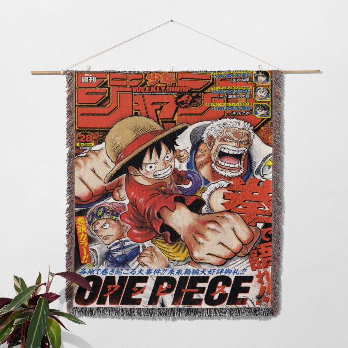 OP Manga Cover Woven Tapestry Throw Blanket – Vibrant Room Accent, Wall Art & Home Decor - Image 3