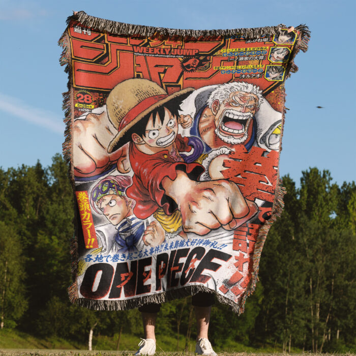 OP Manga Cover Woven Tapestry Throw Blanket – Vibrant Room Accent, Wall Art & Home Decor - Image 5