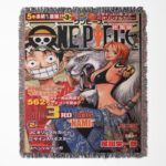 One Piece woven tapestry throw blanket, bold wall art and room decor, a perfect accent piece for fans of the legendary One Piece series.