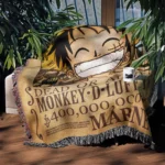 OP Luffy Wanted Woven Tapestry Throw Blanket – Iconic Wall Rug, Room & Home Decor, Perfect Gift - Image 3