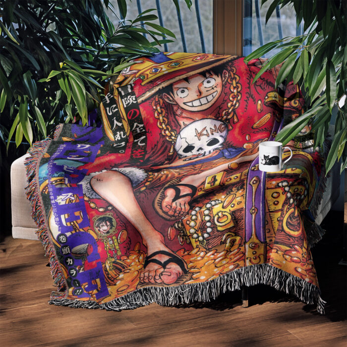 OP Manga Cover Anime Woven Tapestry Throw Blanket – Perfect Gift, Room & Home Decor, Collectible Throw - Image 3