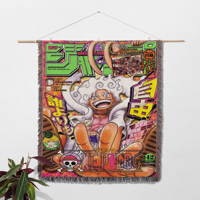 OP Manga Cover Woven Tapestry Throw Blanket – Popular Room Decor, Wall Art & Home Accent - Image 2