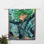 One Punch Tatsumaki Woven Tapestry Throw Blanket – Dynamic Wall Art, Room & Home Decor, Stylish Accent - Image 2