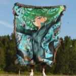 One Punch Tatsumaki Woven Tapestry Throw Blanket – Dynamic Wall Art, Room & Home Decor, Stylish Accent - Image 4