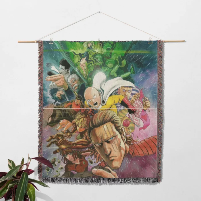 One Punch Woven Tapestry Throw Blanket – Heroic Room Decor, Wall Art & Cozy Throw - Image 2