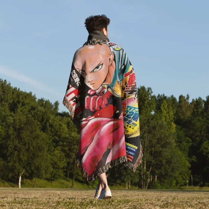 One Punch Manga Cover Woven Tapestry Throw Blanket – Perfect Gift, Room & Home Decor, Anime-Inspired Accent - Image 5