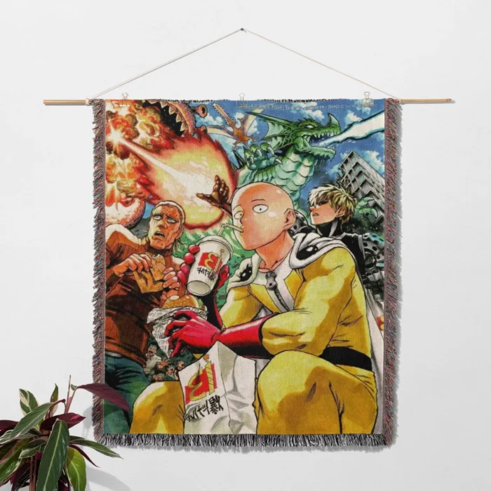 One Punch Woven Tapestry Throw Blanket – Stylish Wall Rug, Room & Home Decor, Collectible Gift - Image 2