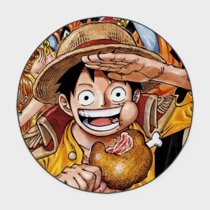 Step into the world of *One Piece* with this Luffy round rug. Perfect for game rooms or otaku-style decor, it adds a bold and adventurous vibe to your space.