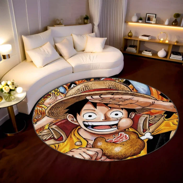Luffy Round Rug – Cool Floor Mat for Game Room or Otaku-Style Decor - Image 2