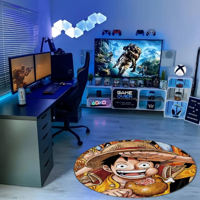Luffy Round Rug – Cool Floor Mat for Game Room or Otaku-Style Decor - Image 3