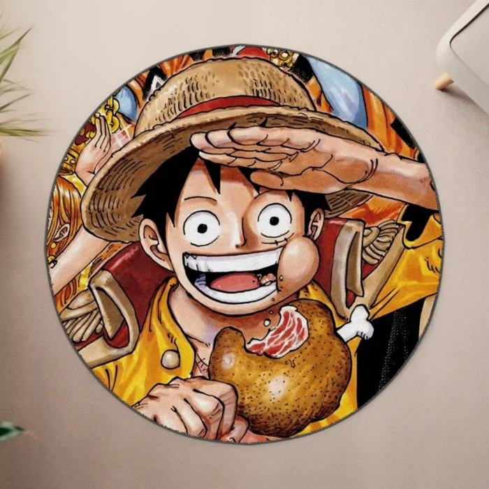 Luffy Round Rug – Cool Floor Mat for Game Room or Otaku-Style Decor - Image 4