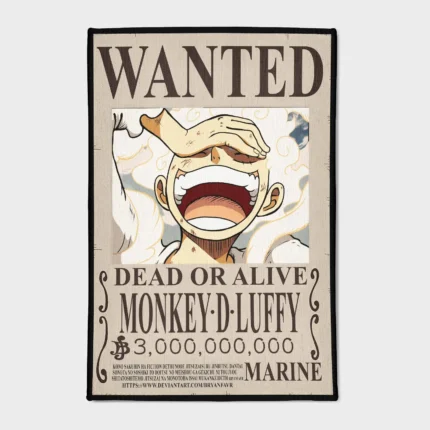 Bring the iconic Luffy Wanted poster to your space with this cool rug. Ideal for boys' bedrooms or gaming rooms, it adds a bold and adventurous vibe to your space.